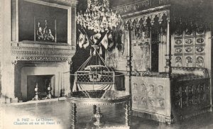 Vintage Postcard  1910's Le Chateau  Chambre ou est ne Henri IV Pau France