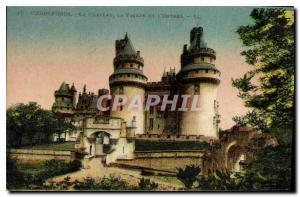 Old Postcard Pierrefonds Chateau La Facade and Centers