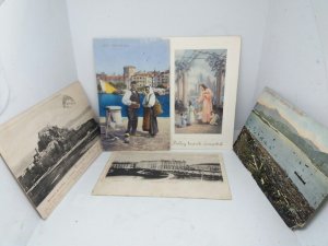 Job Lot 62 Standard Size Antique Foreign Worldwide Topographical Postcards 1900s