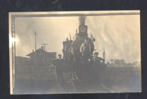 RPPC DEWEY OKLAHOMA MK&T RAILROAD DEPOT TRAIN STATION REAL PHOTO POSTCARD