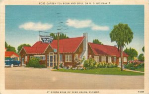 Postcard Florida Vero Beach Rose Garden Tea Room Grill restaurant 23-11021