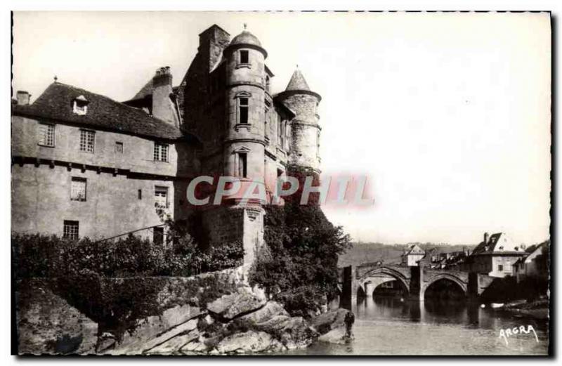 Old Postcard Espalion Old city palace and breakfast courthouse and the old br...