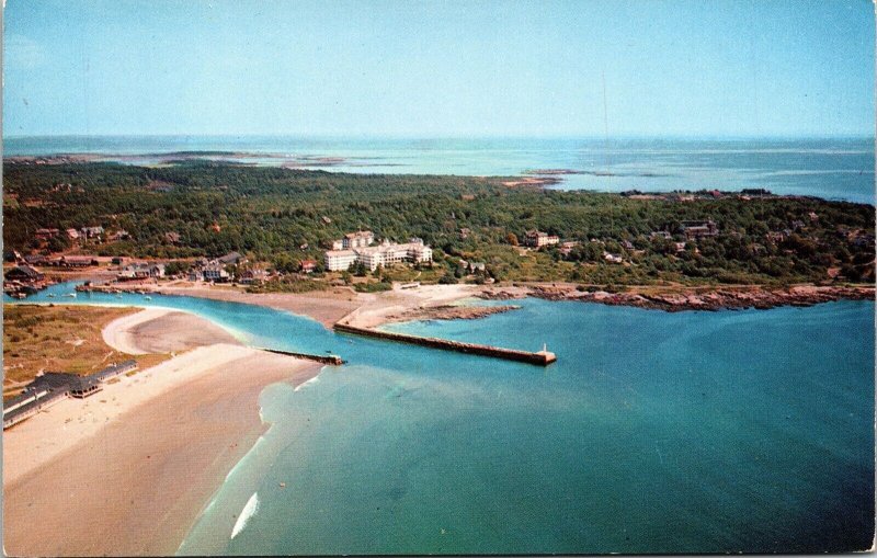 Goochs Beach Kennebunk River & Colony Hotel Kennebunkport Maine Chrome Postcard 