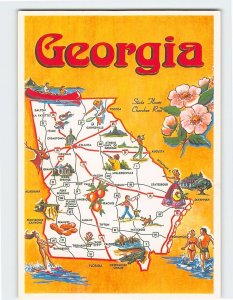 Postcard Map of the Empire State of the South Georgia USA