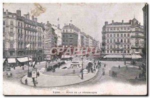 Old Postcard Lyon Place De La Republique