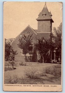 Mountain Home Idaho Postcard Congregational Church Chapel 1913 Vintage Antique