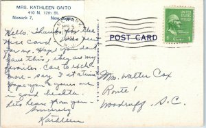 1940s Large Letter Greetings from Newark NJ Postcard