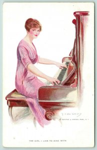 F Earl Christy~The Girl I Like to Sing With~Pretty Woman at Piano~R&N no 623 