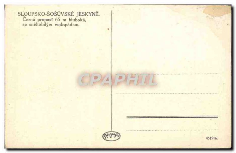 Postcard Old Sloupsko Sosuske Jeskyne Cerna Propasf