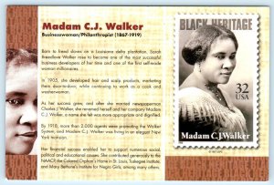 2 Postcards SOJOURNER TRUTH Black Heritage Stamps MADAM C.J. WALKER 4x6