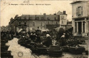 CPA AK BOURGES Place de la Nation Marché aux Légumes (863364)