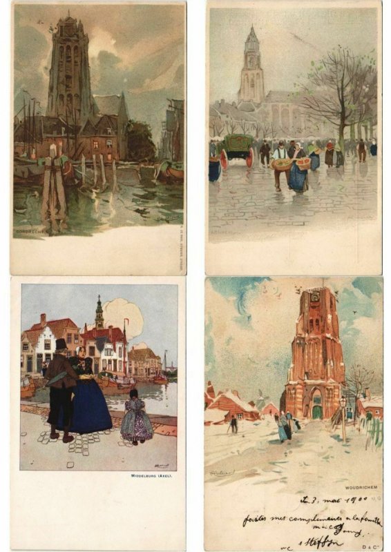 CPA CASSIERS H. ARTIST SIGNED, MOSTLY BELGIUM NETHERLANDS 100x Postcards (L3191)