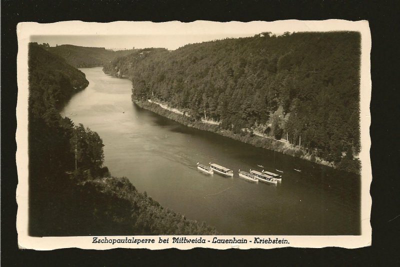 Germany Postmarked Waldheim 1936 River Boats Kriebstein Schroder RPPC