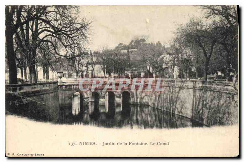 Postcard Old Nimes Fontaine's Garden Channel