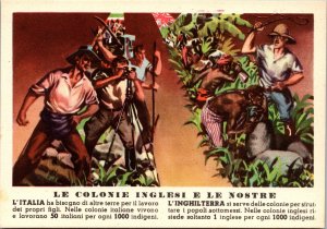 Mint Italy WW1 Patriotic PPC Picture postcard Italian Colony vs England Colony