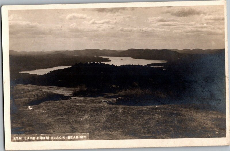 RPPC, 4th Lake from Black Bear Mt Adirondacks NY Vintage Postcard V27