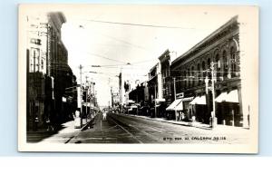 *8th Ave W Street View Calgary Alberta Canada Vintage Real Photo Postcard C12