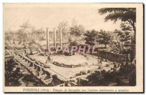 Old Postcard Pozzuoli Temple of Serapis Con I & # 39antice Pavimento a mosaico