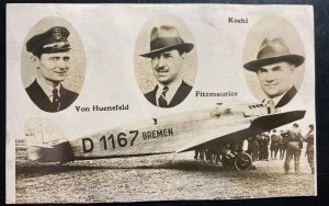 Mint Germany Early Aviation Picture Postcard Pilots D 1168 Bremen
