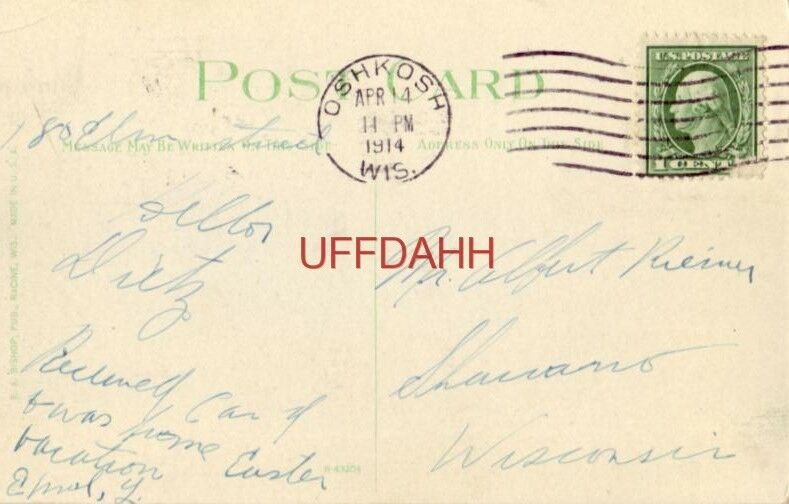 Moonlight Scene at Boat Landing, Oshkosh, WI 1914 United States