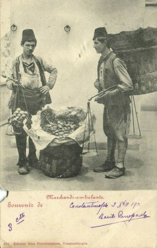 turkey, CONSTANTINOPLE, Marchands-Ambulants Street Sellers 1901 Fruchtermann 309 