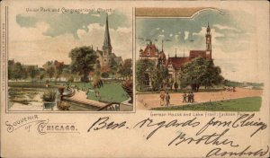 Chicago Illinois IL Union Park & German House c1900 Private Mailing Card