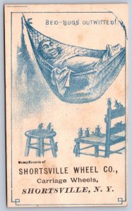 K50/ Victorian Trade Card c1880s Wheel Co Bed Bugs Shortsville New York 206