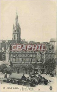 Postcard Old Saint Malo Grand Battery and Porte Saint Vincent Trains