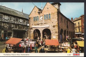 Herefordshire Postcard - The Market, Ross-On-Wye   U909