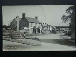 Oxfordshire STONESFIELD Combe Road War Memorial Old RP Postcard by Frank Packer