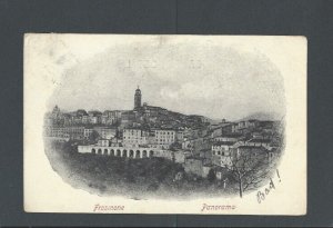 Ca 1902 Post Card Italy Frosinone Panorama W/#77 Stamp