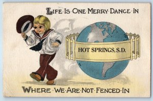 c1914 Hot Springs South Dakota SD Postcard Life Is One Merry Dance Not Fenced In
