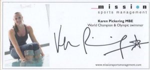 Karen Pickering Olympic Games Swimming Official Hand Signed Photo