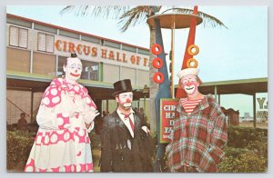 Sarasota FL~Clowns Bob-O~Victor & Coco At Circus Hall Of Fame~Vintage Postcard