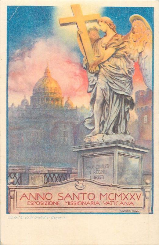 Anno Santo MCMXXV Esposizione Missionaria Vaticana Maurizio Rava Bergamo angel