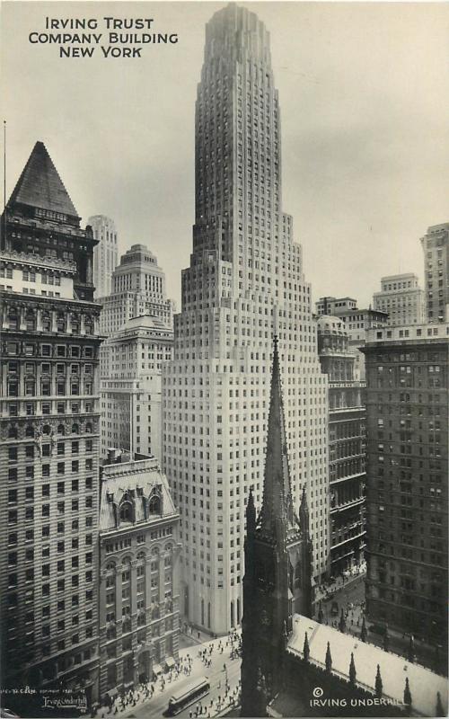 Irwing Trust Company Building photo postcard New York