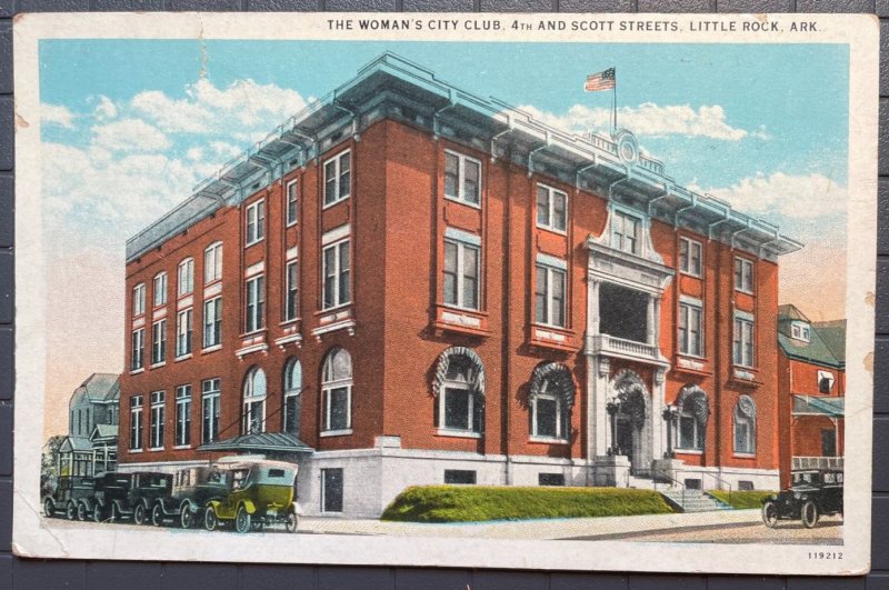 Vintage Postcard 1915-30 Womans City Club, 4th & Scott, Little Rock Arkansas AR