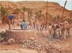Postcard Modern well in the South Sahara