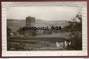 dc1709 - ENGLAND Hoddlesden 1926 Darwen. St. Paul's Church. Real Photo Postcard