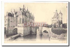 Chateau Chenonceaux Postcard Old drawbridge