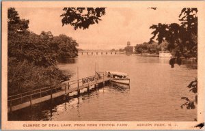 DEAL LAKE, FROM ROSS FENTON FARM ASBURY PARK, New Jersey Antique Postcard KE15