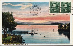 Sunset On Lake Winnipesaukee New Hampshire Vintage Postcard C089