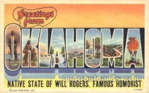 Oklahoma, USA Large Letter State Unused 