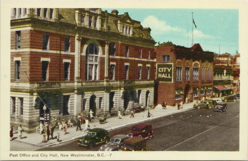 Post Office & City Hall New Westminster BC British Columbia Unused Postcard H12