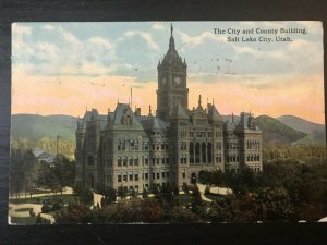 Vintage Postcard 1912 City and County Building Salt Lake City Utah