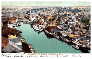 Rhode Island  Providence Bird's eye view from River