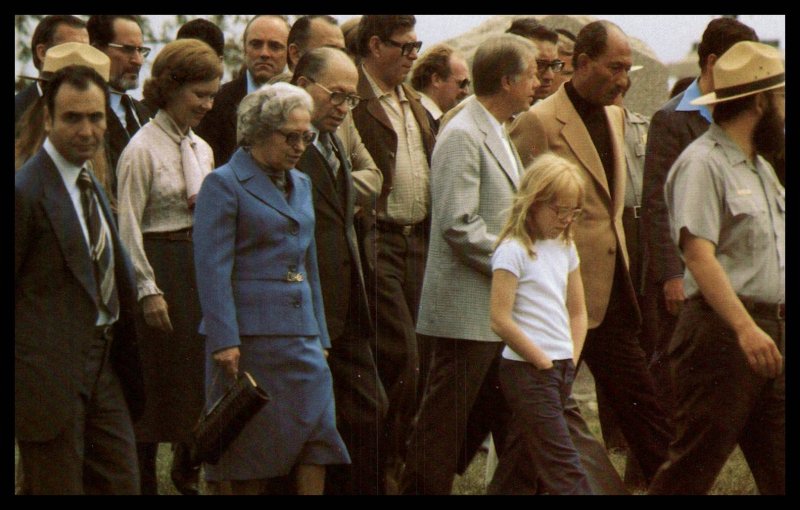 President and Mrs Carter Lead Mecachem Begin andd Anwar Sadat on a Tour