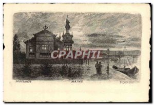 Old Postcard Bootshaus Mainz