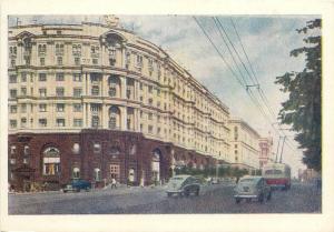 Moscow 1950s surface public transport trolley automobiles cars