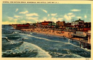 NJ - Cape May. Beach, Boardwalk and Hotels